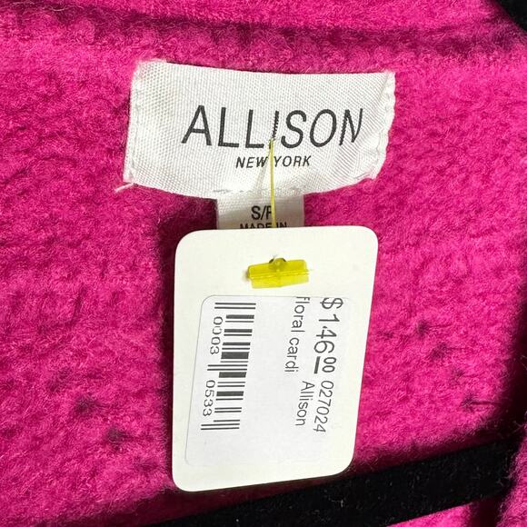 NWT Allison NY Hot Pink Textured Knit Oversized Cardigan – Size S - Picture 4 of 9